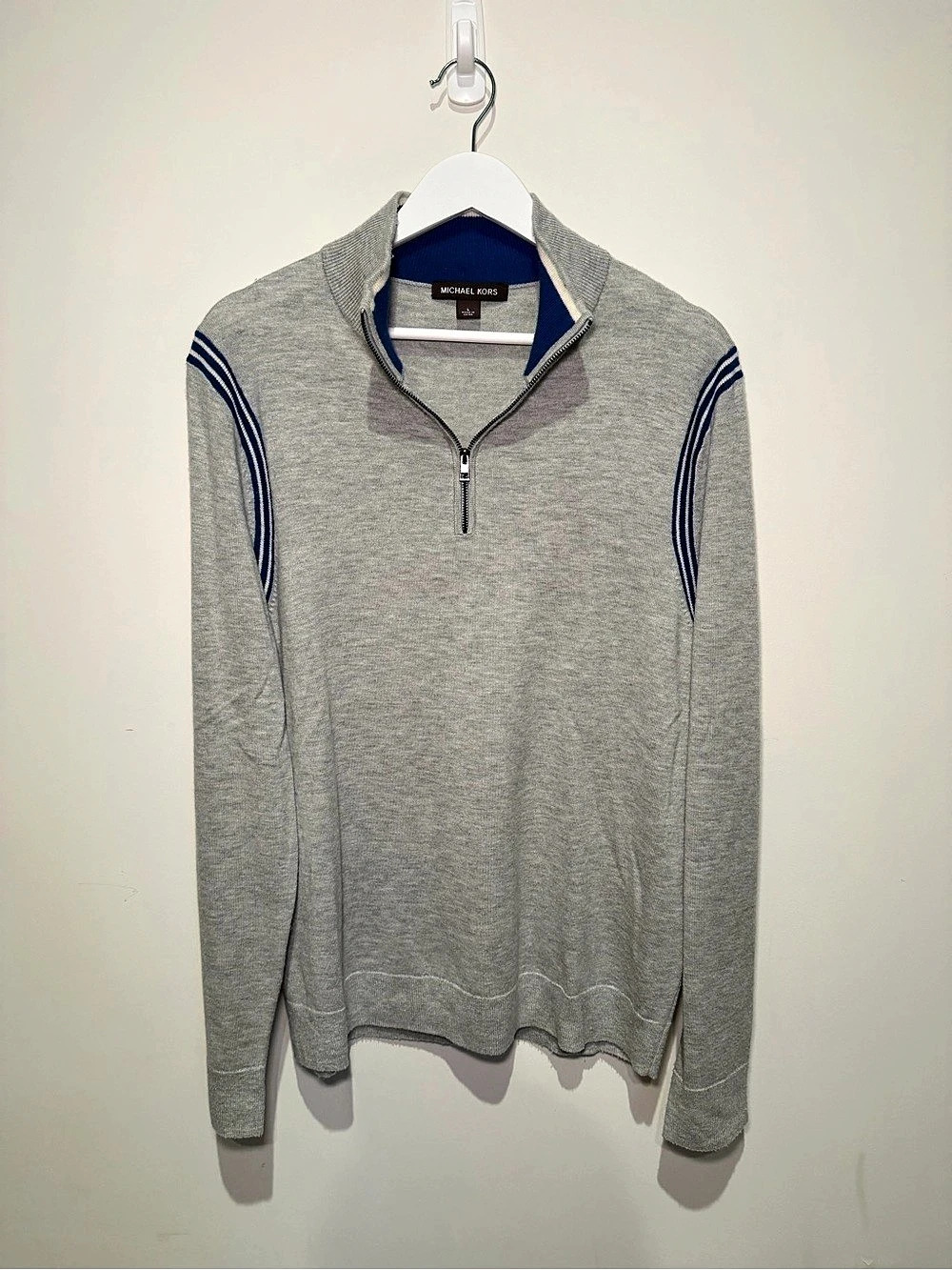 Michael Kors Men'Small Quarter Zip Sweater Gray Small Like New - Picture 1 of 3